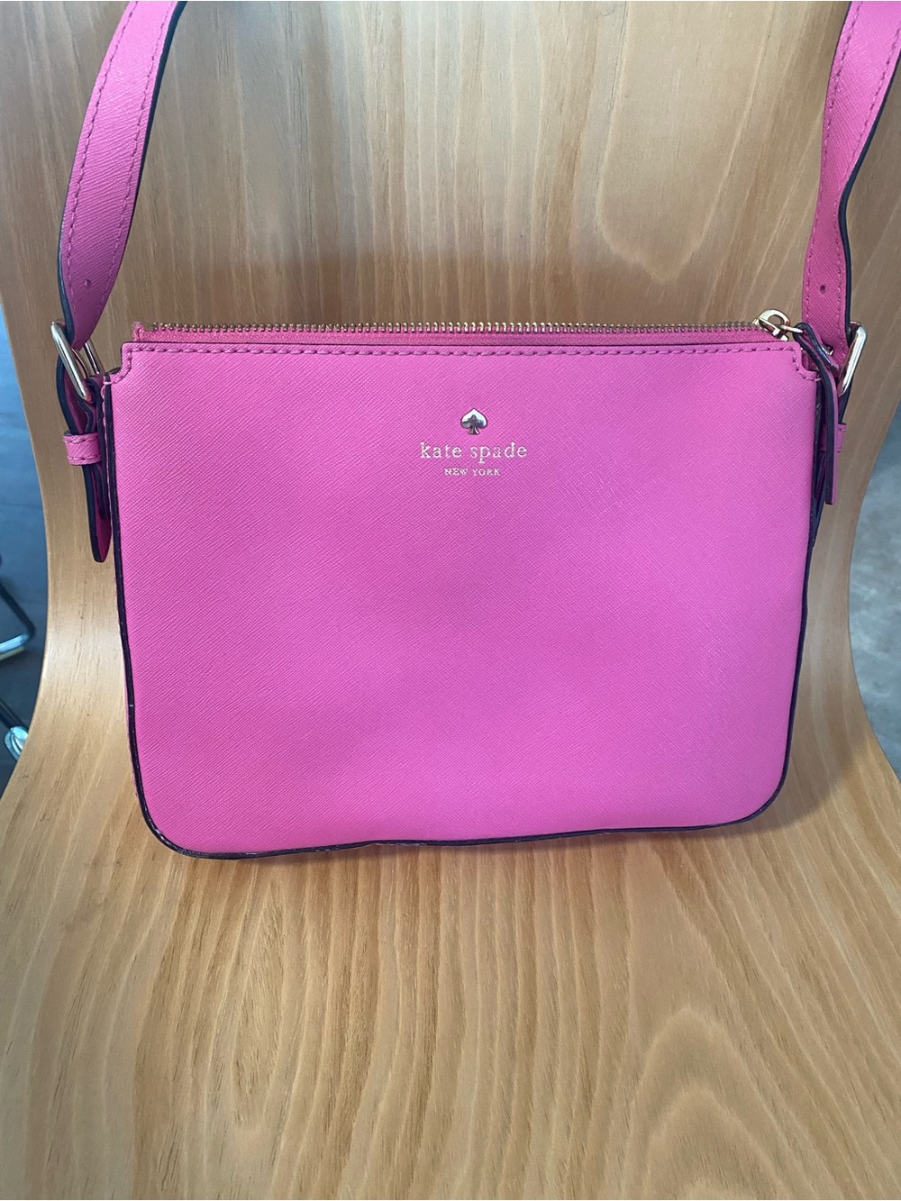 kate spade Hot Pink Saffiano Crossbody with Gold Accents